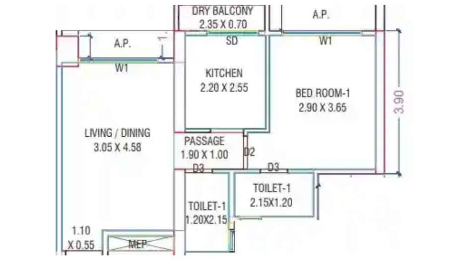 Delta-Greenville-Floor-Plan-1-BHK